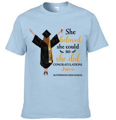 Customised Graduation T-shirt - Graduation Themed Outfits Personalised with Name,University,Year and Image - A Gift For Girl,Granddaughter,Sister,Friend,BFF - OLESA