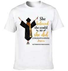 Customised Graduation T-shirt - Graduation Themed Outfits Personalised with Name,University,Year and Image - A Gift For Girl,Granddaughter,Sister,Friend,BFF - OLESA