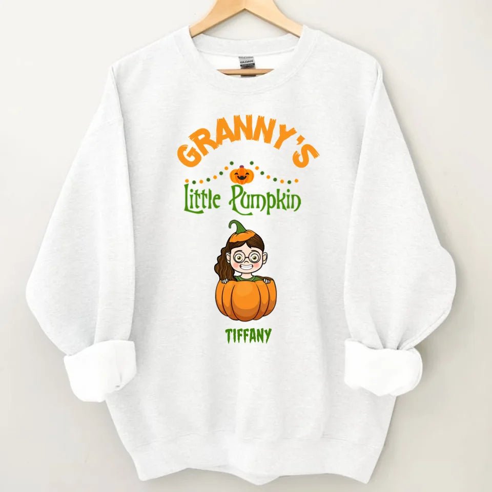 Customised Halloween Pumpkins - Personalised character and name pumpkin Sweatshirt - A Halloween Gift for Family - OLESA