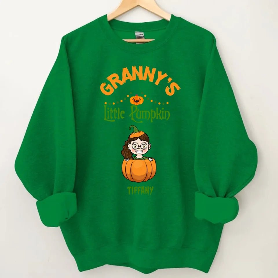 Customised Halloween Pumpkins - Personalised character and name pumpkin Sweatshirt - A Halloween Gift for Family - OLESA