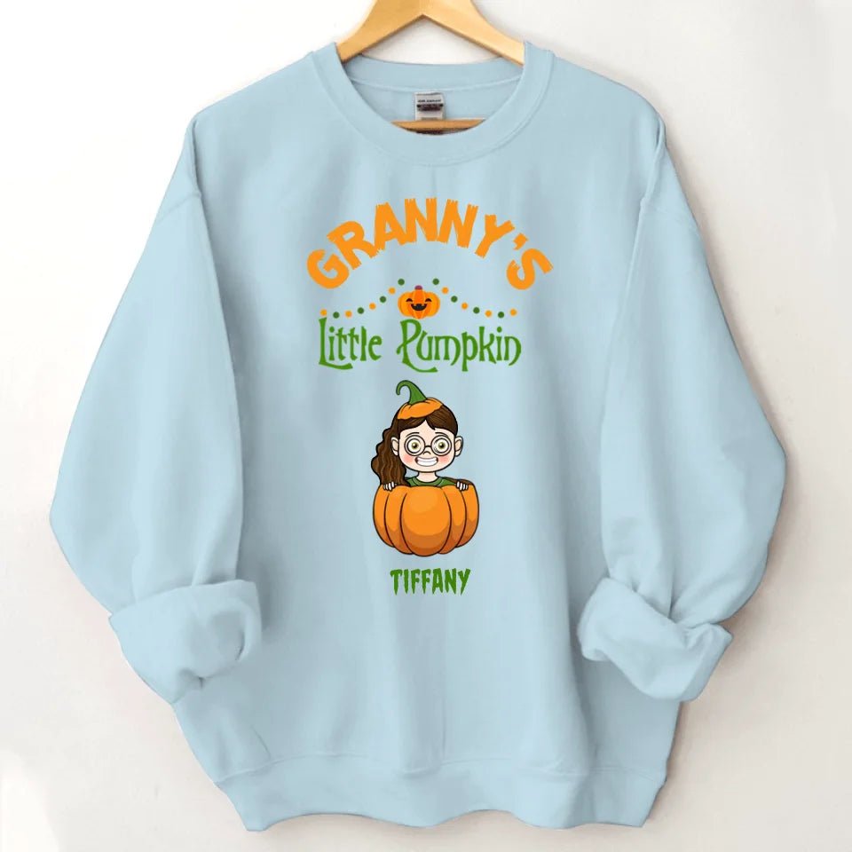 Customised Halloween Pumpkins - Personalised character and name pumpkin Sweatshirt - A Halloween Gift for Family - OLESA