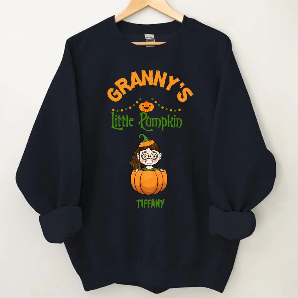 Customised Halloween Pumpkins - Personalised character and name pumpkin Sweatshirt - A Halloween Gift for Family - OLESA