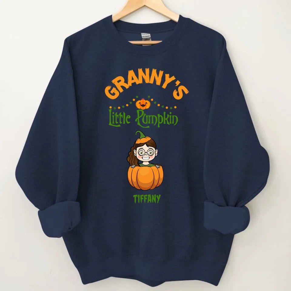 Customised Halloween Pumpkins - Personalised character and name pumpkin Sweatshirt - A Halloween Gift for Family - OLESA