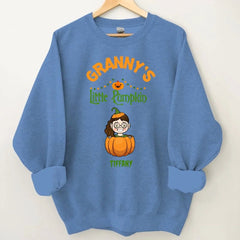 Customised Halloween Pumpkins - Personalised character and name pumpkin Sweatshirt - A Halloween Gift for Family - OLESA