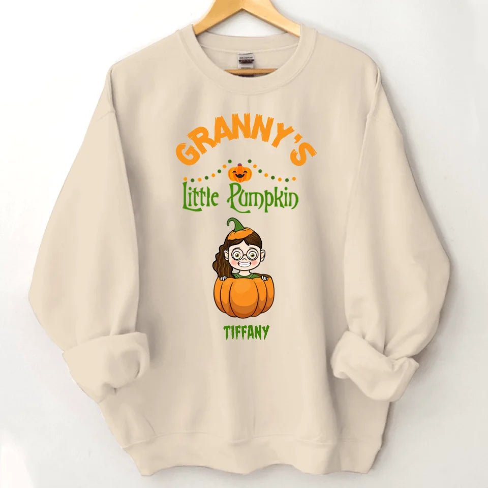 Customised Halloween Pumpkins - Personalised character and name pumpkin Sweatshirt - A Halloween Gift for Family - OLESA