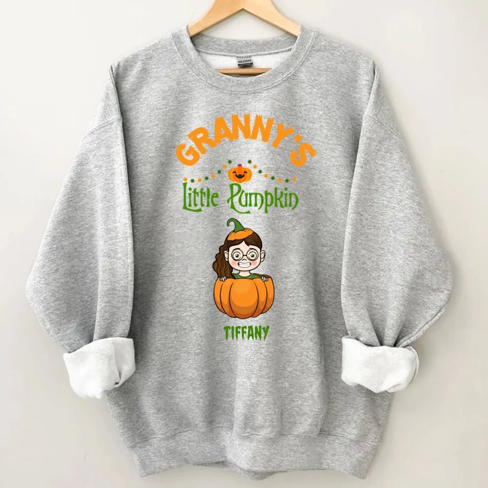 Customised Halloween Pumpkins - Personalised character and name pumpkin Sweatshirt - A Halloween Gift for Family - OLESA