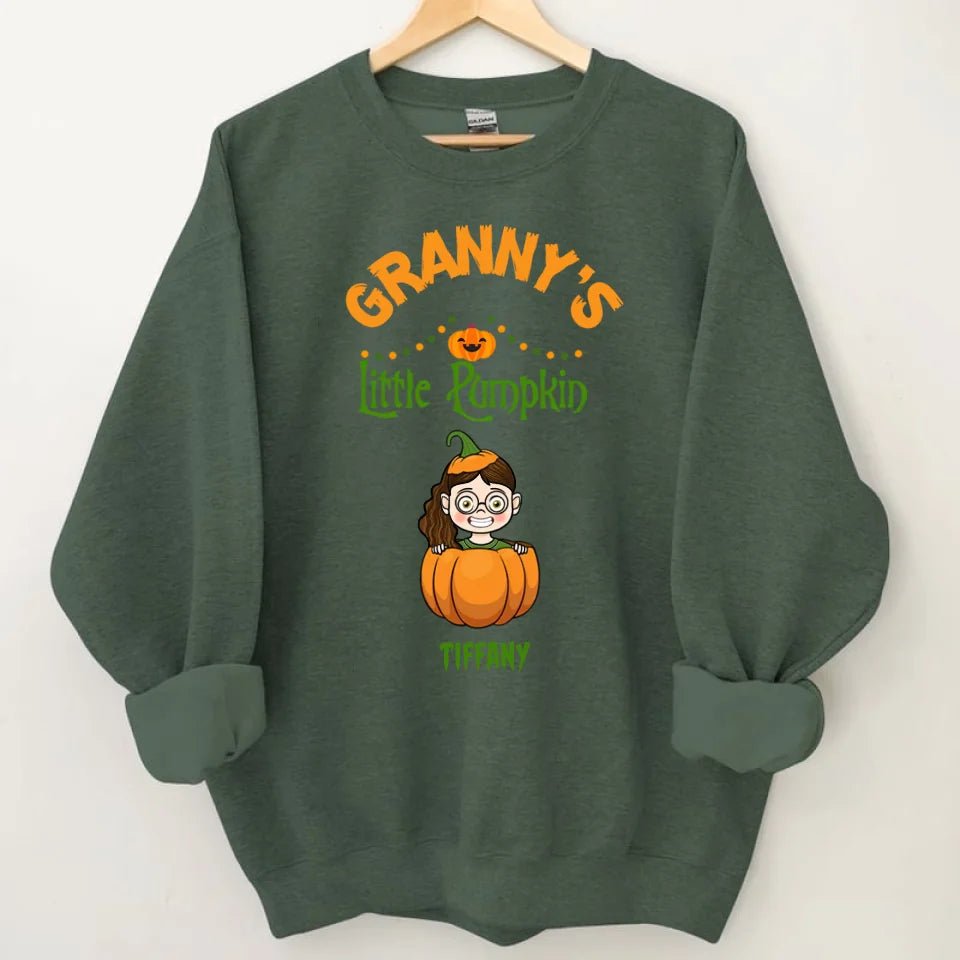 Customised Halloween Pumpkins - Personalised character and name pumpkin Sweatshirt - A Halloween Gift for Family - OLESA