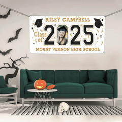 Customized 2025 Graduation Banner - Personalized Photos - Gift for Graduates - OLESA