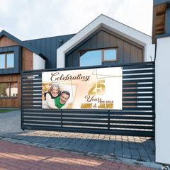 Customized Banner With Photo And Name - Personalized Anniversary Banner - Gift For Couples, Couples' Anniversary - OLESA