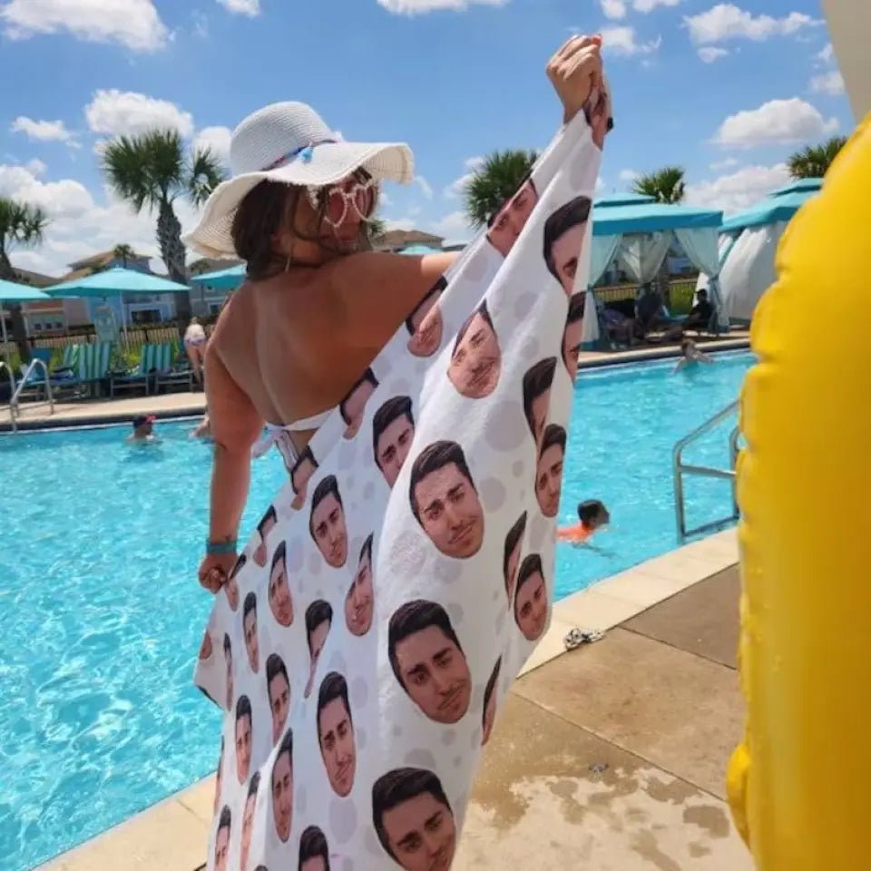 Customized Beach Towels, Personalized Funny Pool Towels With Photos, Gifts For Good Friends - OLESA