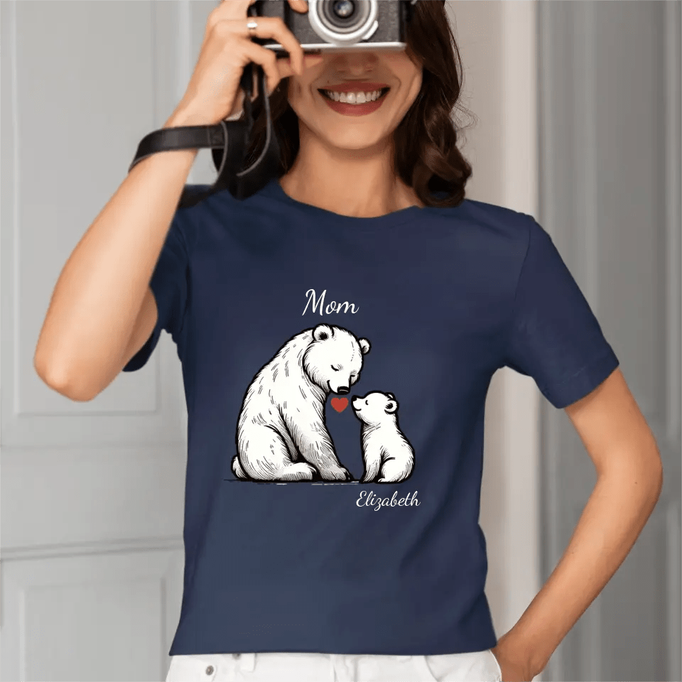 Customized bear children's cotton T-shirt with personalized name - OLESA