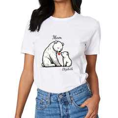 Customized bear children's cotton T-shirt with personalized name - OLESA