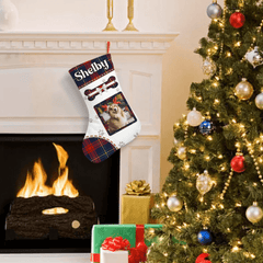 Customized Christmas Stockings Related To Pets - Christmas Themed Stocking With Personalized Pet Photos And Names - Christmas Gift For Pet Owners,Pet Lovers - OLESA