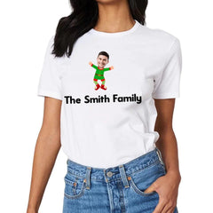 Customized Christmas Style Elf Costumes - Personalized Family Name And Photo Clothes - A Gift For Family,Team - OLESA