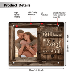 Customized Couple Photo Wall Art - Personalized Photo, Date and Name Art Couple Photo Tin Painting - A Gifts For Husband,Wife,Family - OLESA