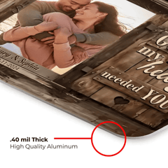 Customized Couple Photo Wall Art - Personalized Photo, Date and Name Art Couple Photo Tin Painting - A Gifts For Husband,Wife,Family - OLESA