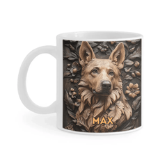 Customized Embossed Style Pattern Mugs - Personalized Dog and Name Mug - A Gift For Dog Owners,Dog Lovers - OLESA
