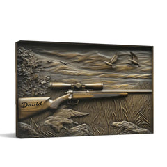 Customized Hunting Rifle Wall Art - Personalized Name Hunting Canvas Painting - A Gifts For Friends - OLESA