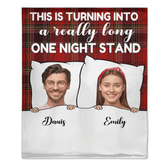 Customized Long Strip Photo One Night Stand - Gifts for Couples Couple Blanket - OLESA