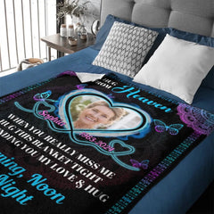 Customized Memorial Blankets - Personalized Name Time and Photo Character Memorial Flannel Blanket - A Sympathy Gift For Family,Friend,Yourself - OLESA