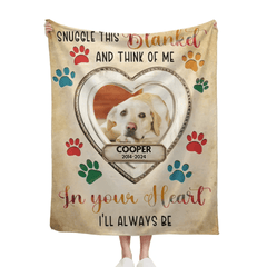 Customized Pet Memorial Blankets - Personalized Pet Name And Photo Of A Love - filled Blanket - Memorial Gifts For Pet Owners,Pet Lovers - OLESA