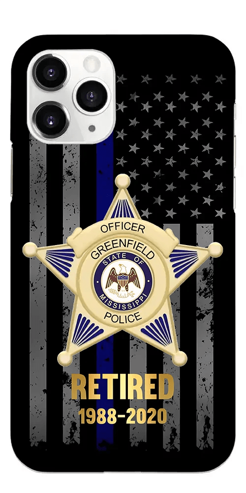 Customized Police Badge Phone Cases - Personalized Badge,Title and Time Retired Police Fashion Phone Case - A Gift For Police,Family,Dad,Grandfather - OLESA