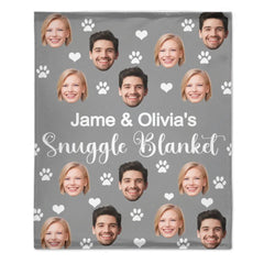 Customized Snuggle Blanket - Personalized Photo And Name Flannel Blanket - A Gift for Couples,Friend,Family - OLESA
