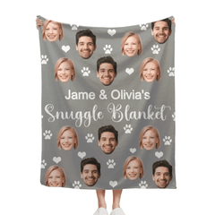 Customized Snuggle Blanket - Personalized Photo And Name Flannel Blanket - A Gift for Couples,Friend,Family - OLESA