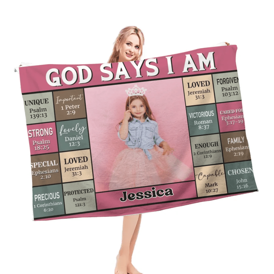 Customized Warm Horizontal Blankets - Soft Facecloth Blanket Personalized With Child's Name And Photo - A Gift For Child - OLESA