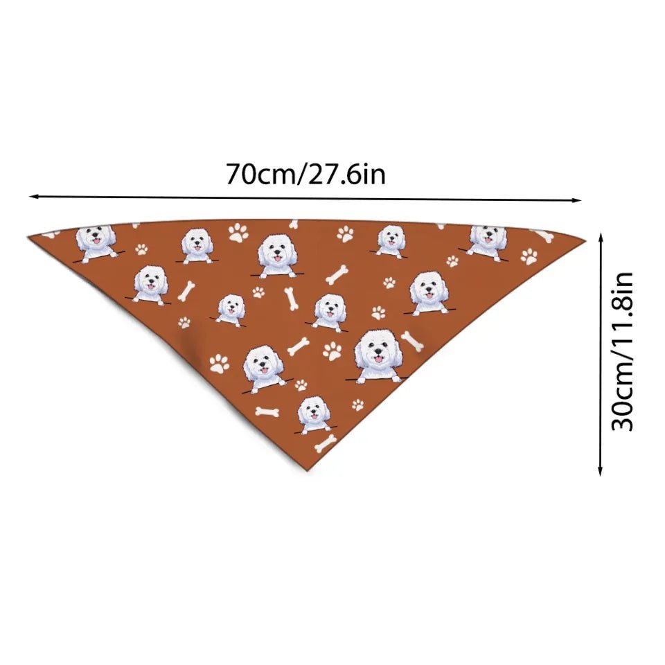 Cute Dog - Personalised Dog Pattern Triangle Bibs Kerchief - A Gift For Dog,Pet owner - OLESA