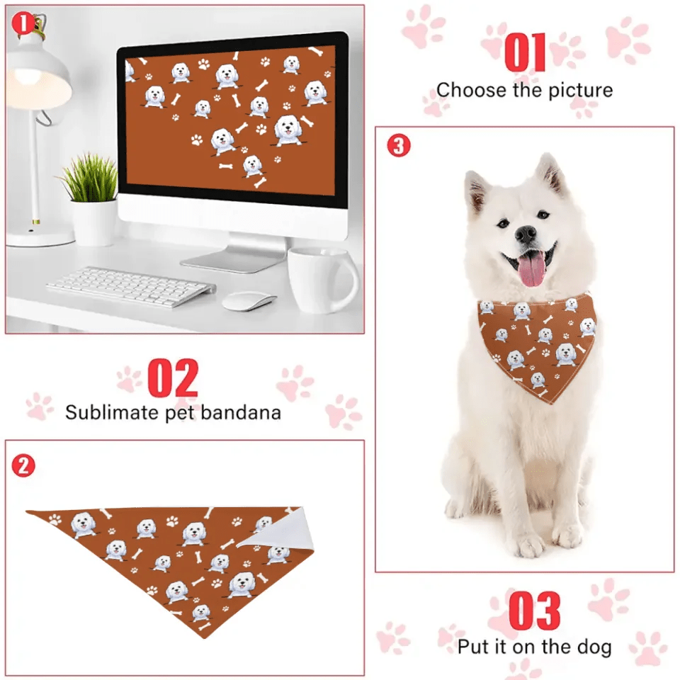 Cute Dog - Personalised Dog Pattern Triangle Bibs Kerchief - A Gift For Dog,Pet owner - OLESA