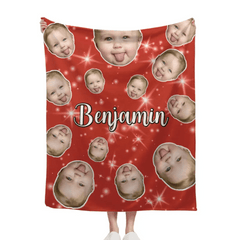 Face Blanket, Personalized Blanket with Photo, Blanket with Baby Pet Human Face - OLESA