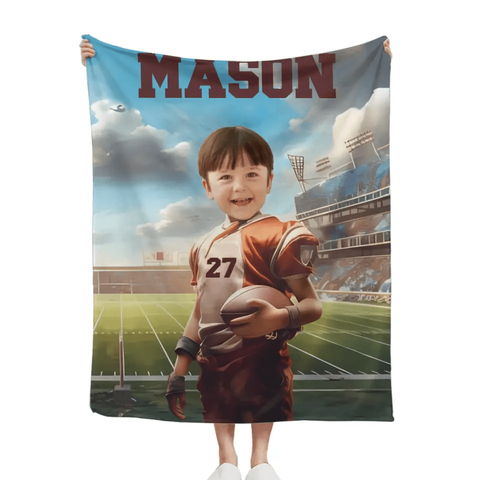 Football Competition - Personalised Photo Customised Blanket - Gifts for Football Players,Fans,Boy - OLESA