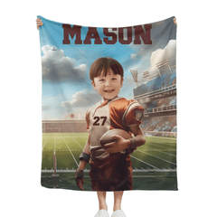 Football Competition - Personalised Photo Customised Blanket - Gifts for Football Players,Fans,Boy - OLESA