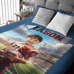Football Competition - Personalised Photo Customised Blanket - Gifts for Football Players,Fans,Boy - OLESA