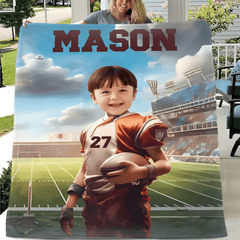Football Competition - Personalised Photo Customised Blanket - Gifts for Football Players,Fans,Boy - OLESA