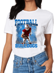 Football Theme - Personalised Photo T-Shirt - Gifts for Football Fans,Players - OLESA