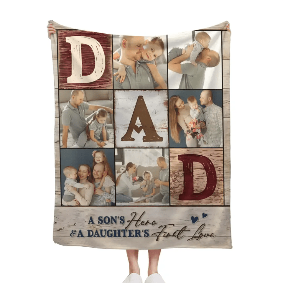Free shipping✈️Personalized Family Photo Blanket - Gifts For Dad Husband - OLESA