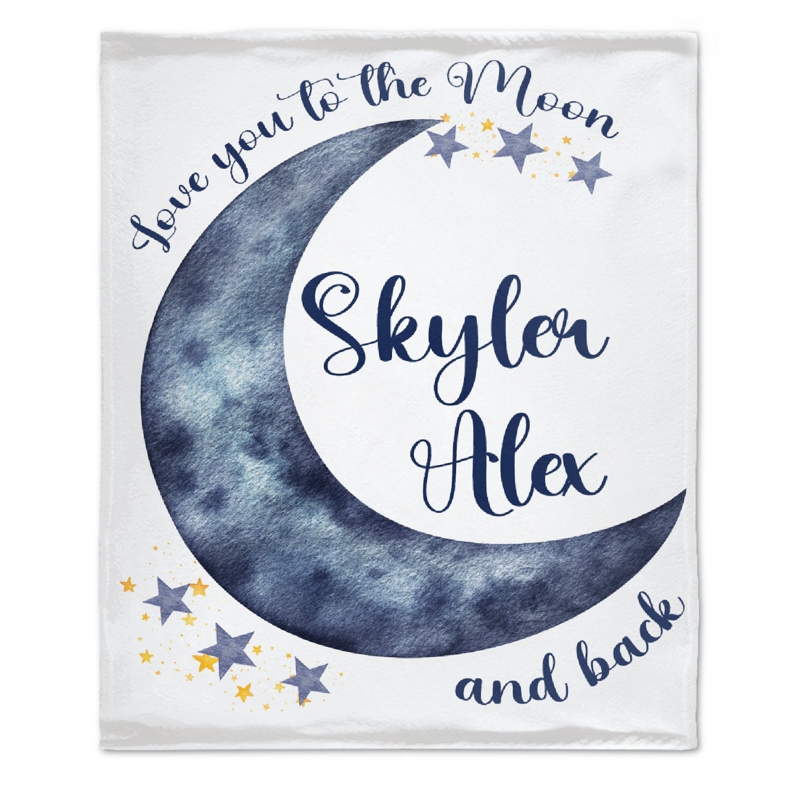 Free shipping✈️Personalized Moon Nursery Baby Blanket, Love You To The Moon and Back - OLESA