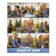 Free shipping✈️Personalized Photo Blanket with Text, Anniversary Gift Blanket, Gift for Her - OLESA