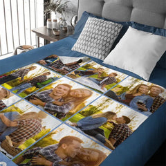Free shipping✈️Personalized Photo Blanket with Text, Anniversary Gift Blanket, Gift for Her - OLESA