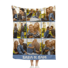 Free shipping✈️Personalized Photo Blanket with Text, Anniversary Gift Blanket, Gift for Her - OLESA