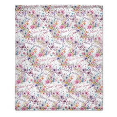 Free shipping✈️Personalized Wildflower Nursery Baby Blanket - OLESA