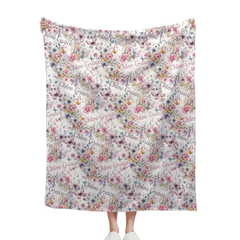 Free shipping✈️Personalized Wildflower Nursery Baby Blanket - OLESA