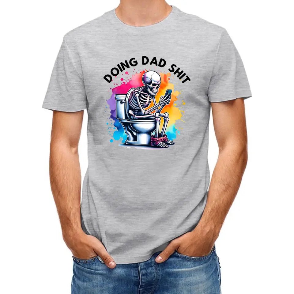 Funny Skeleton Toilet Sublimation Design, Trendy Father's Day T-Shirt - OLESA