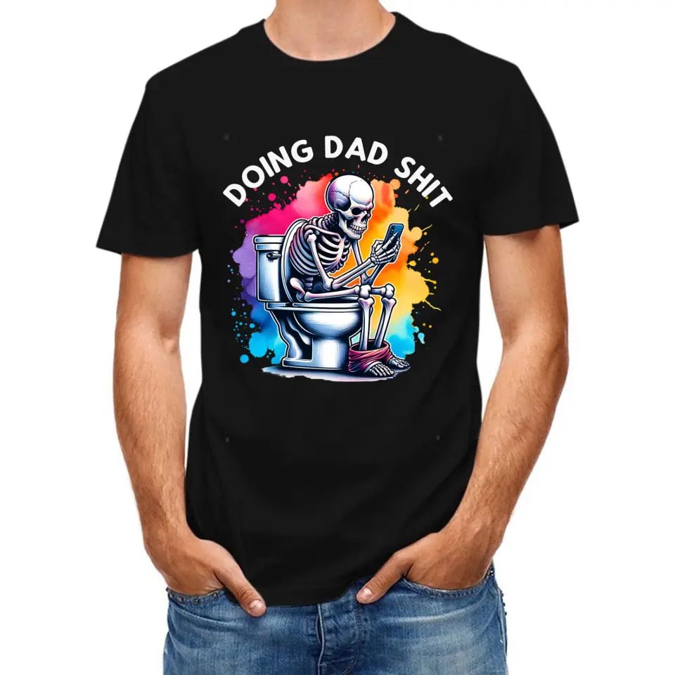 Funny Skeleton Toilet Sublimation Design, Trendy Father's Day T-Shirt - OLESA