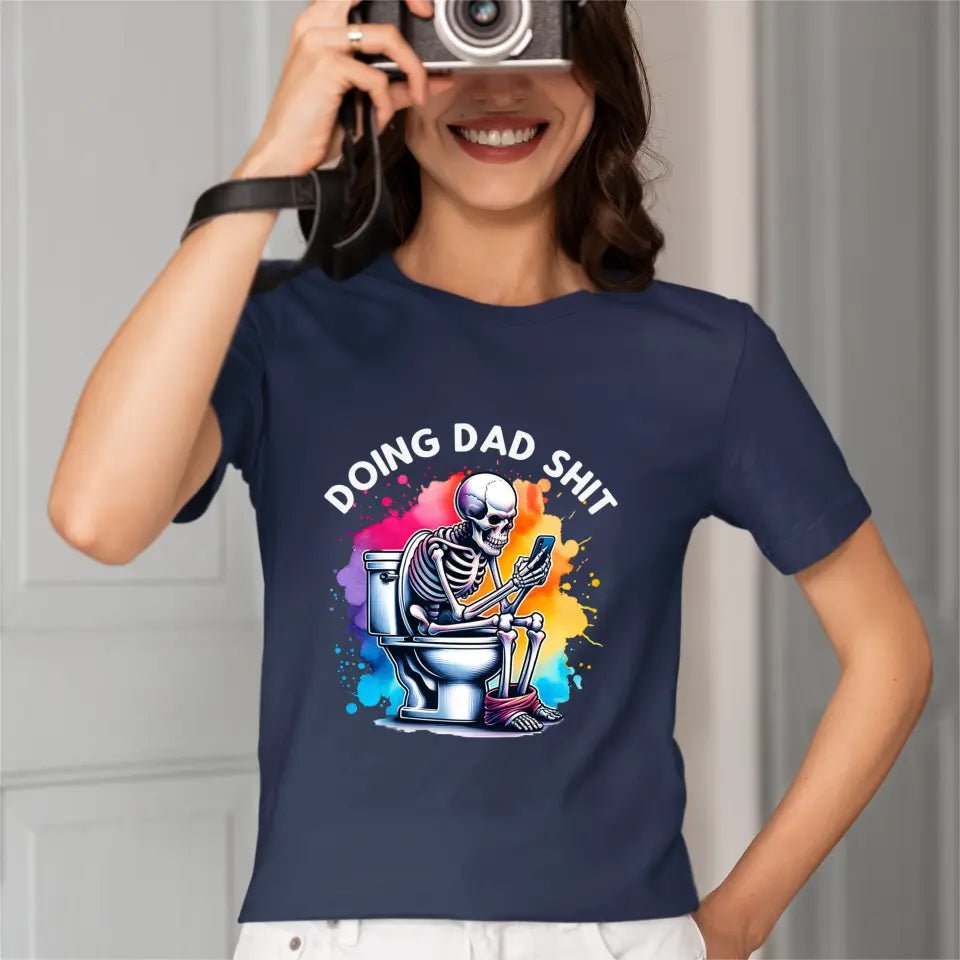 Funny Skeleton Toilet Sublimation Design, Trendy Father's Day T-Shirt - OLESA