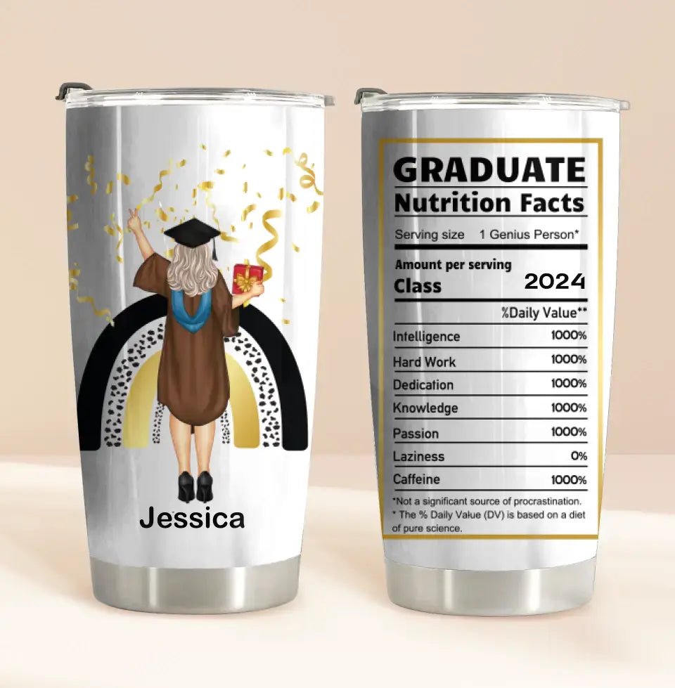 Graduate Nutrition Facts - Personalized Tumbler - OLESA