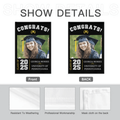 Graduation Celebration - Graduation Gift - Personalized Custom Photo Flag - OLESA