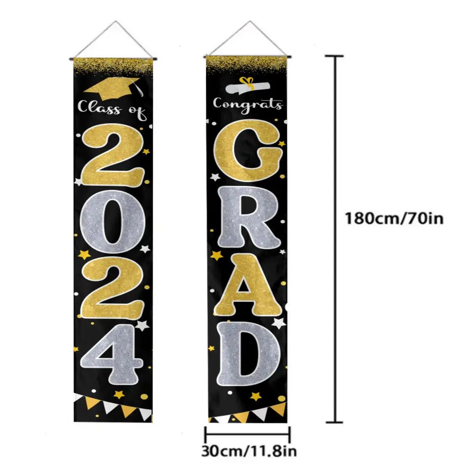 Graduation Decorations 2024 GRAD Flash Banner Porch Door Sign – OLESA